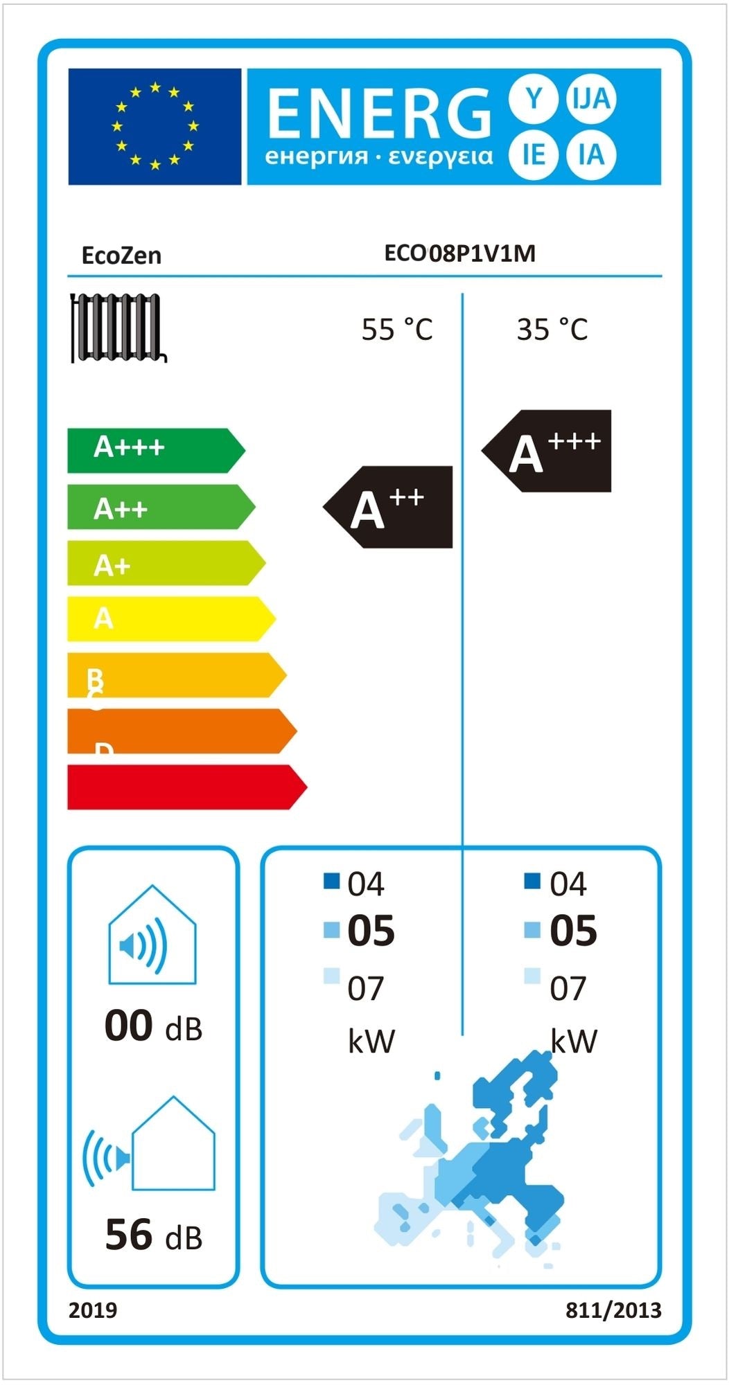 Αντλία Θερμότητας ECO-Zen 8 kW R32 με Wi-Fi, Touch Display, Monoblock, Μονοφασική, με Κυκλοφορητή