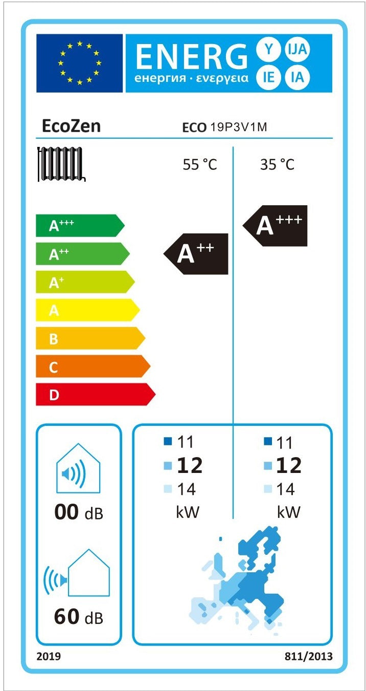 Αντλία Θερμότητας ECO-Zen 19 kW R32 με Wi-Fi, Touch Display, Monoblock, Τριφασική, με Κυκλοφορητή