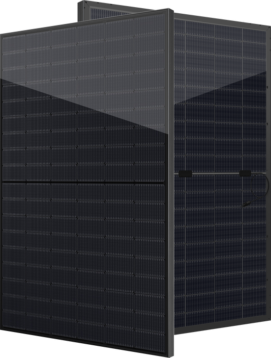 Denim N-Type 490W All Black Glass-Glass Bifacial Solar Panel