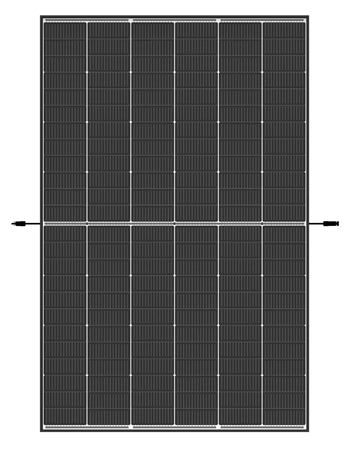 Trina Vertex S+ N-Type Dual Glass 455W - Triple-Cut 1500V (Black Frame)